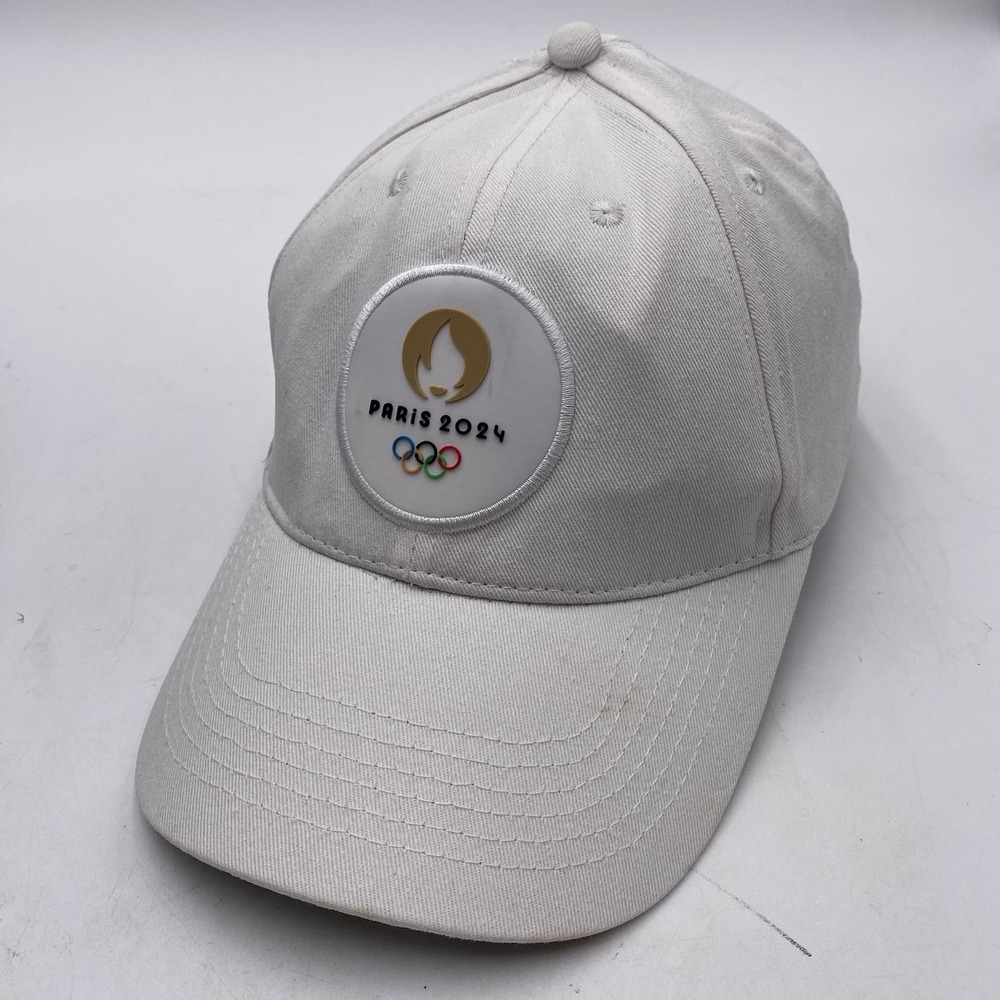 Paris 2024 Olympics Hat Cap Adjustable Gold Flame Logo Strapback Adjustable VGC